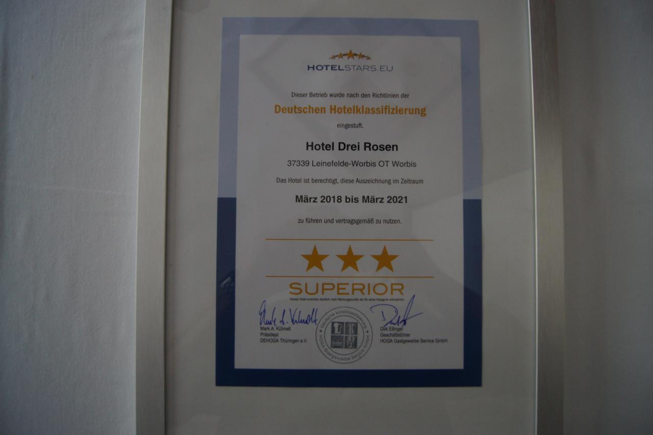 Hotel "Drei Rosen" Ohg Regina & Hans - Peter Fassbinder Leinefelde-Worbis Ngoại thất bức ảnh